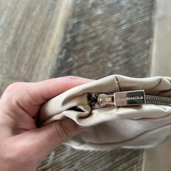 BCBG MaxAzria Beige Satin Mini Wristlet - Picture 2 of 4